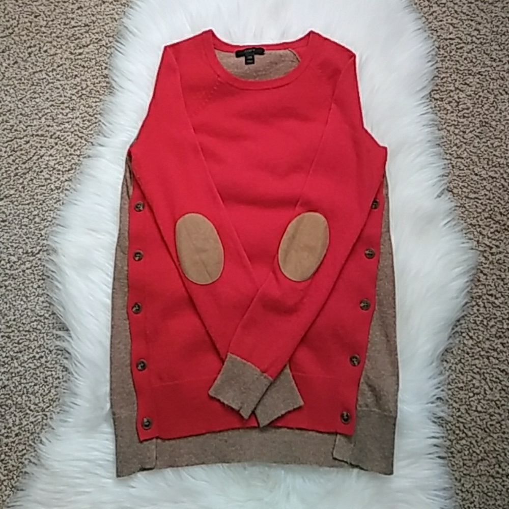 J. Crew Side Button Patch Elbow Sweater Size Xxs. - image 1